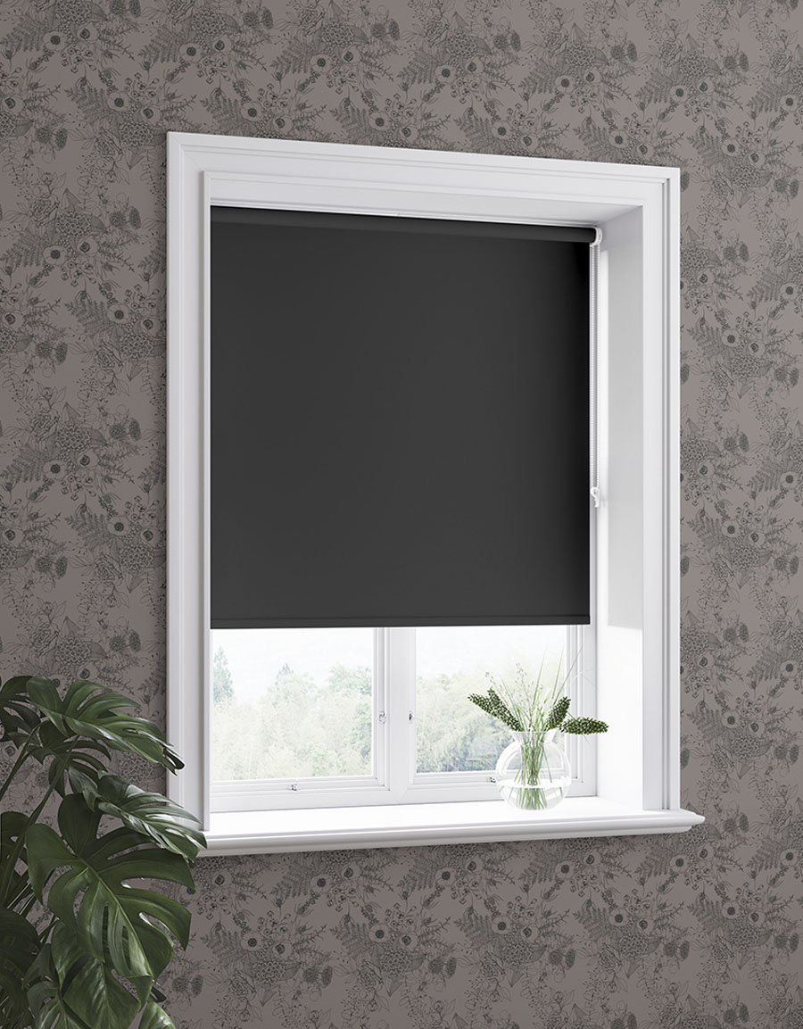Various Styles and Sizes Black Out Roller Blinds for Bedrooms Bathrooms Kitchens and Caravans AOA® 2ft/61cm, Beach B&W 