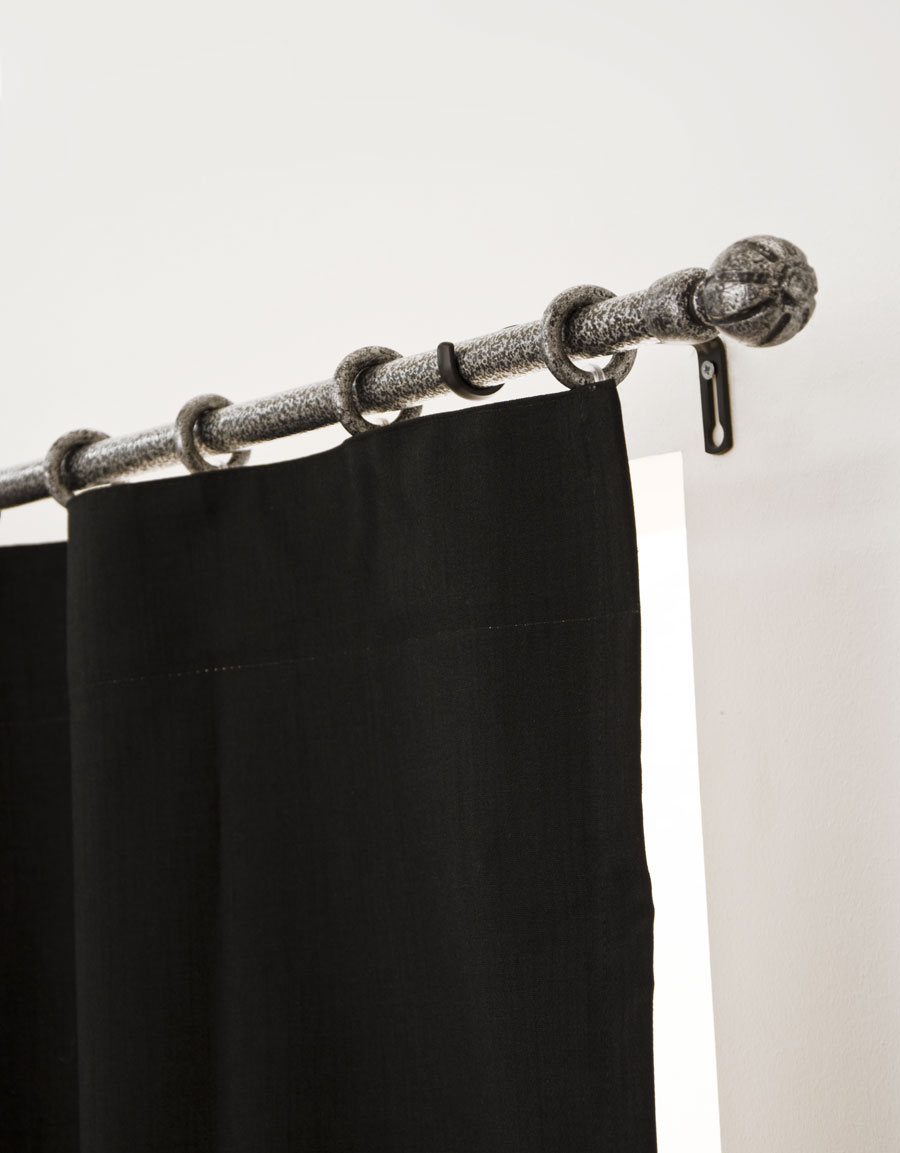 Curtain rod black and black silver, 20 mm – Hasta Home