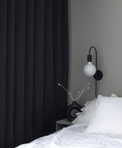 Flame retardant curtain LUTON, black, made-to-measure