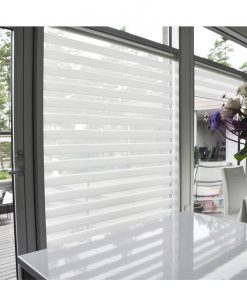 Day&Night roller blind with mounting plate, made-to-measure, white