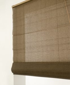 Roll-up/pull-up curtain, two-in-one, brown