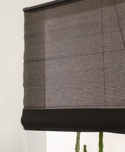 Pull-up/roll-up curtain, two-in-one, dark brown