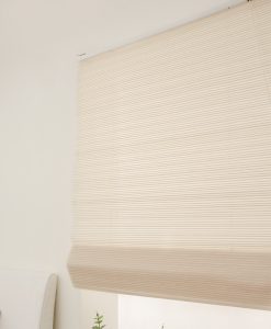 Pull-up/roll-up curtain, Alabaster, two-in-one, white