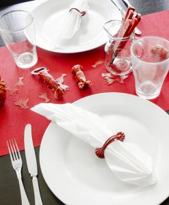 Decorative clamp and napkin ring, red, Hasta