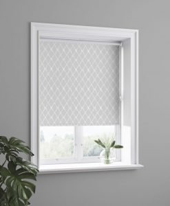 Blackout roller blind, light grey, made-to-measure
