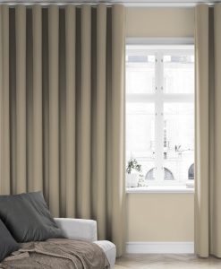 Curtain Svala, dim-out, beige, extra long and wide